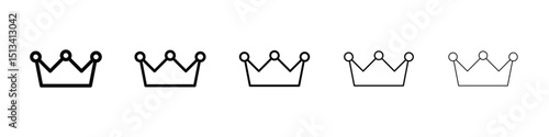 Crown icon Outline and flat style designs