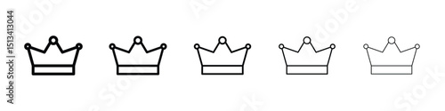 Crown icon Outline and flat style designs