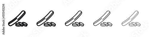 Cucumber icon Outline and flat style designs