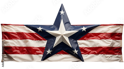 Wallpaper Mural American flag with large star, patriotic Independence Day background, USA banner fabric texture, isolated on transparent background. Torontodigital.ca