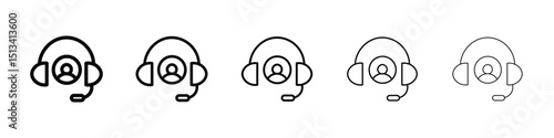 Customer support icon Outline and flat style designs