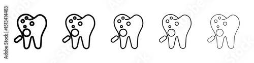 Dental care icon Outline and flat style designs