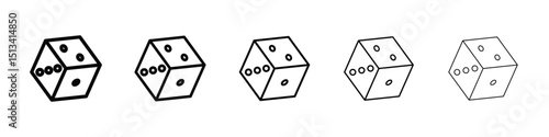 Dice icon Outline and flat style designs