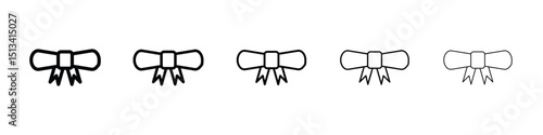 Diploma icon Outline and flat style designs