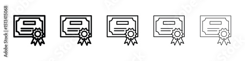 Diploma icon Outline and flat style designs