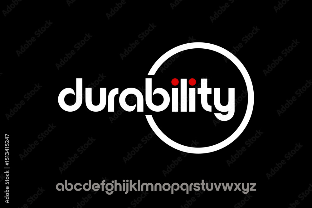Fototapeta premium word of finance durability. modern minimalist round clean alphabet font. lowercase bold typography vector illustration design