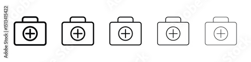 Doctor bag icon Outline and flat style designs