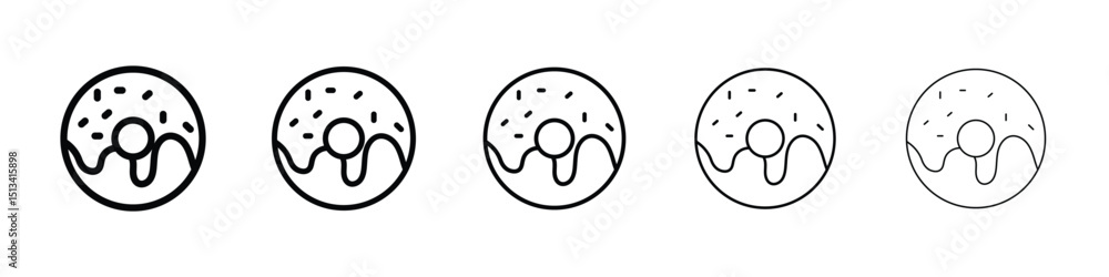 Obraz premium Donut icon Outline and flat style designs