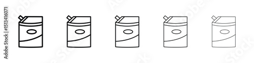 Doy pack pouch icon Outline and flat style designs