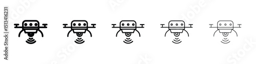 Drone icon Outline and flat style designs