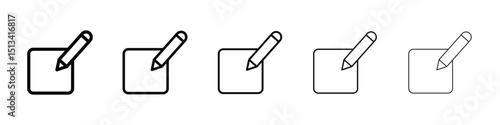 Edit icon Outline and flat style designs