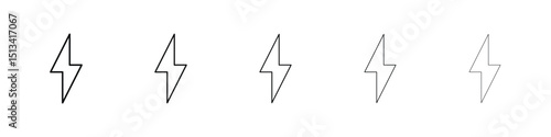 Electricity icon Outline and flat style designs