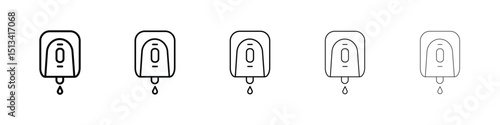 Electrical soap box icon Outline and flat style designs