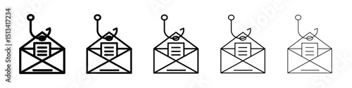 Email phishing icon Outline and flat style designs