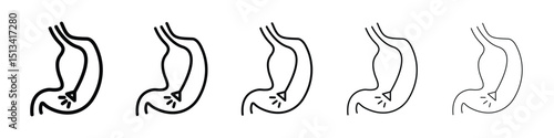 Endoscopy icon Outline and flat style designs
