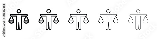 Ethics icon Outline and flat style designs