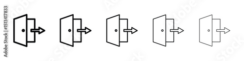 Exit icon Outline and flat style designs