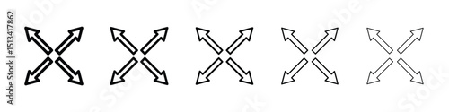 Expand arrows icon Outline and flat style designs