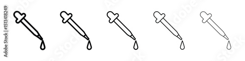 Eye dropper icon Outline and flat style designs