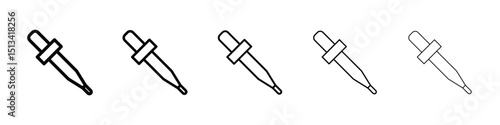 Eye dropper icon Outline and flat style designs