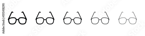 Eye glasses icon Outline and flat style designs