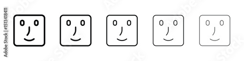 Face id icon Outline and flat style designs