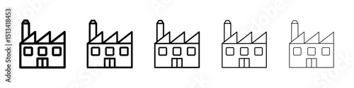 Factory icon Outline and flat style designs