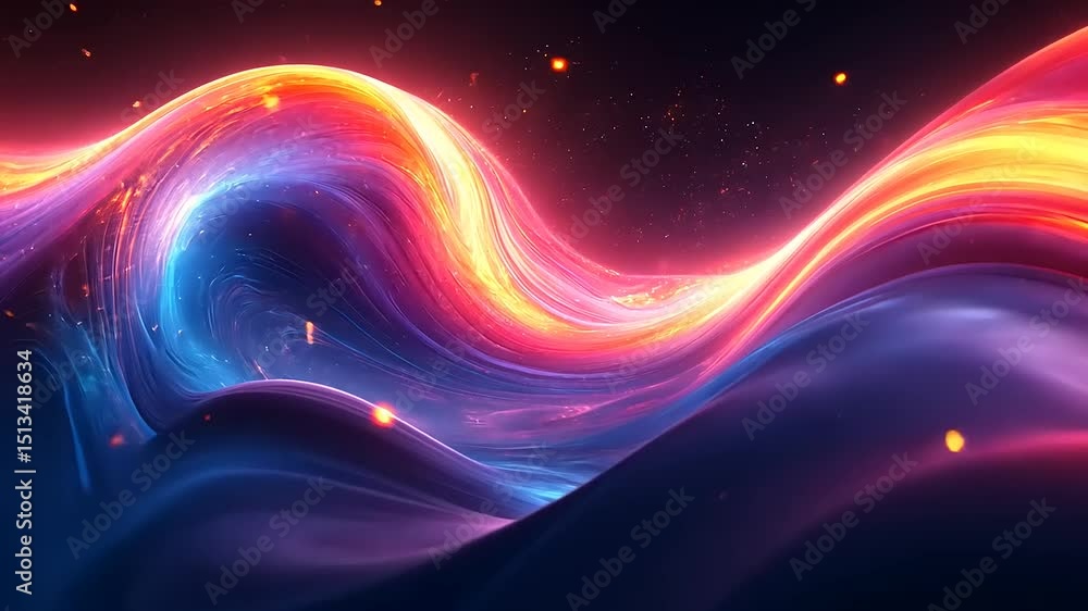 Abstract energy flow animation with vibrant colors and glowing particles background video Abstract energy flow animation with vibrant colors and glowing particles background video