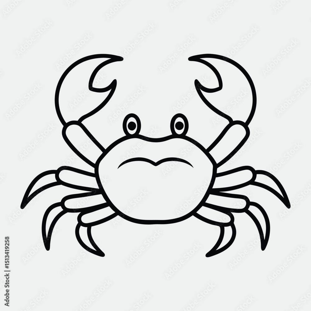 Fototapeta premium crab cartoon isolated on white