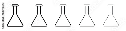 Flask icon Outline and flat style designs
