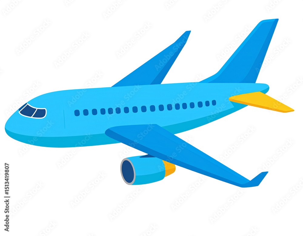 Flat Vector Icon of Passenger Airplane Flat Vector Icon of Passenger Airplane