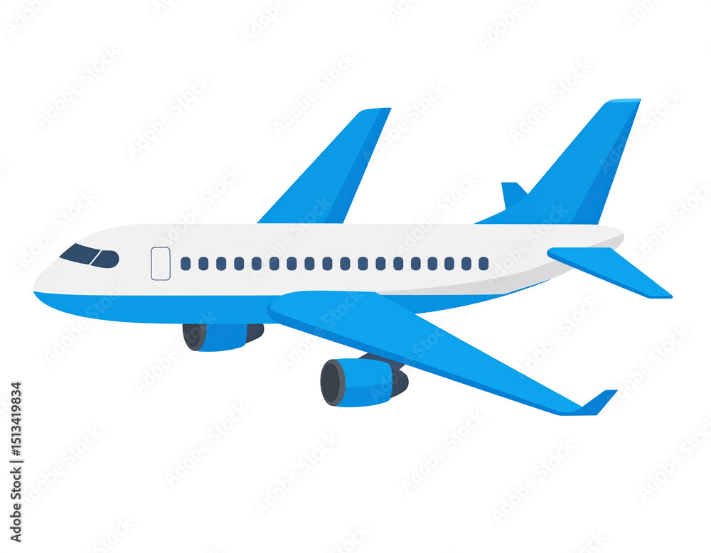 Flat Vector Icon of Passenger Airplane Flat Vector Icon of Passenger Airplane