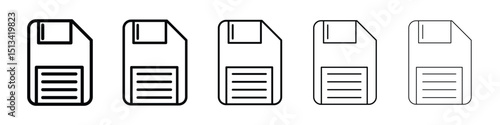 Floppy disk icon Outline and flat style designs