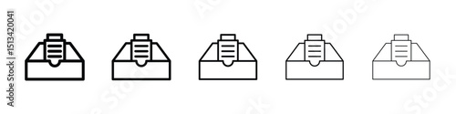 Folder box icon Outline and flat style designs