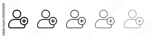 Following icon Outline and flat style designs