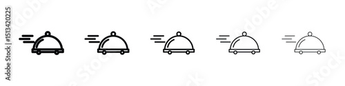 Food delivery icon Outline and flat style designs