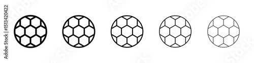 Football icon Outline and flat style designs