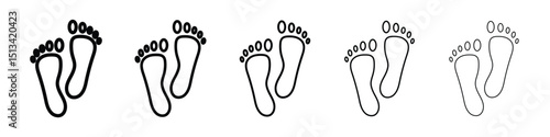 Footprint icon Outline and flat style designs