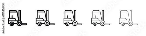 Forklift icon Outline and flat style designs