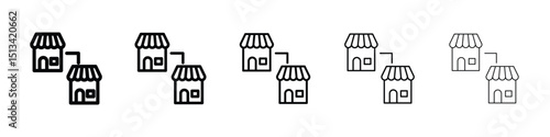 Franchise icon Outline and flat style designs