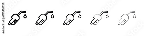 Fuel icon Outline and flat style designs