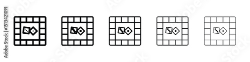 Game board icon Outline and flat style designs