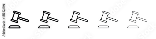 Gavel icon Outline and flat style designs