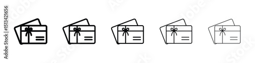 Gift voucher icon Outline and flat style designs