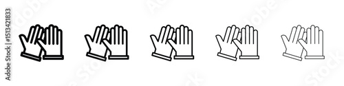 Glove icon Outline and flat style designs
