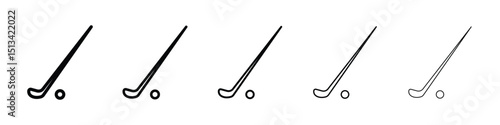 Golf club icon Outline and flat style designs