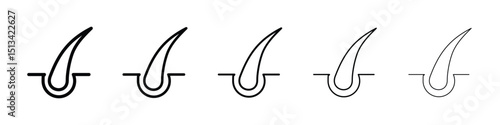 Hair icon Outline and flat style designs