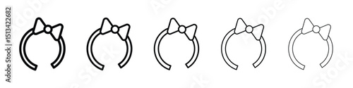 Hair tie icon Outline and flat style designs