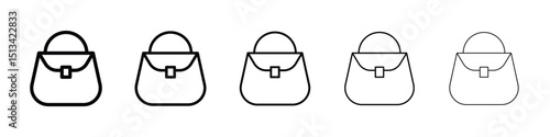 Hand bag icon Outline and flat style designs