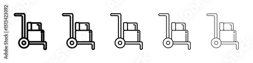Hand truck icon Outline and flat style designs